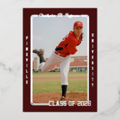 Ankündigung von Baseball Maroon Abschluss (Vorderseite)