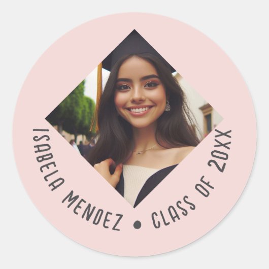 Ankündigung von benutzerdefinierten Abschluss-Foto Runder Aufkleber (Vorderseite)