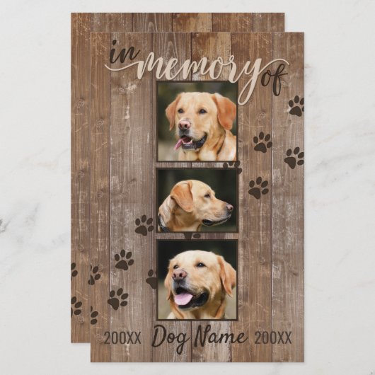 Ankündigung von benutzerdefinierten Hunde-Memorial (Vorne/Hinten)