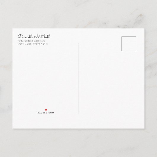 Ankündigung von beschädigtem Foto aus Holz Postkar (Rückseite)