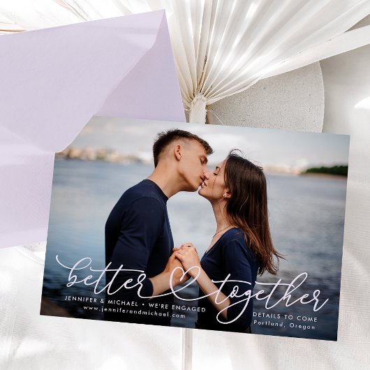 Ankündigung von "Better Together Heart Verlobung"