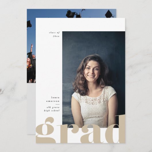 Ankündigung von Big Bold Type-Abschlüssen (Vorne/Hinten)