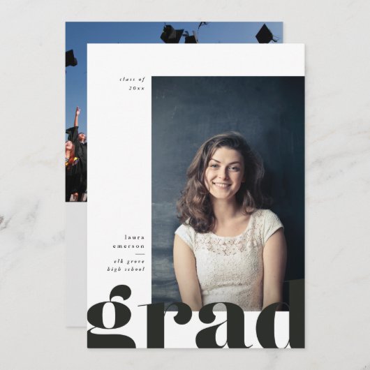 Ankündigung von Big Bold Type-Abschlüssen (Vorne/Hinten)