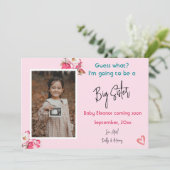 Ankündigung von Big Sister Foto Schwangerschaft (Stehend Vorderseite)