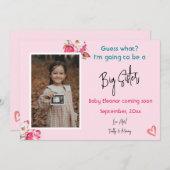 Ankündigung von Big Sister Foto Schwangerschaft (Vorne/Hinten)