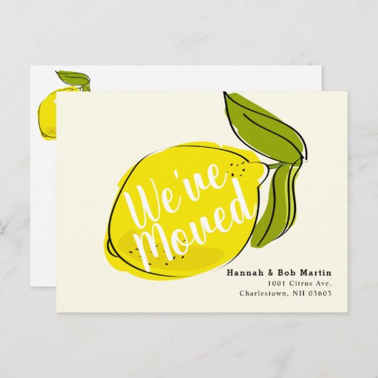 Ankündigung von "Big Yellow Lemon Motion" Postkart (Vorne/Hinten)