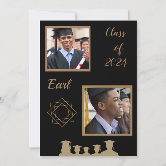 Ankündigung von Black and Gold Abschluss (Rückseite)