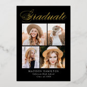 Ankündigung von Black and Gold Foil Script Abschlu (Vorderseite)