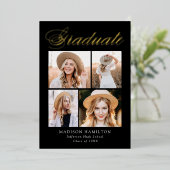 Ankündigung von Black and Gold Foil Script Abschlu (Stehend vorne)