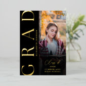 Ankündigung von Black and Gold Foto Abschluss Foil (Stehend vorne)