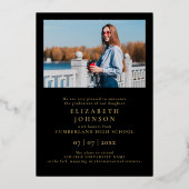 Ankündigung von Black and Gold Foto Abschluss Foil (Rückseite)