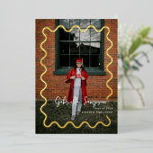 Ankündigung von Black and Gold Simple Foto Abschlu (Stehend vorne)