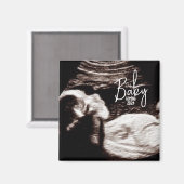 Ankündigung von "Black and White Baby Ultrasound B Magnet (Vorderseite/Rückseite)