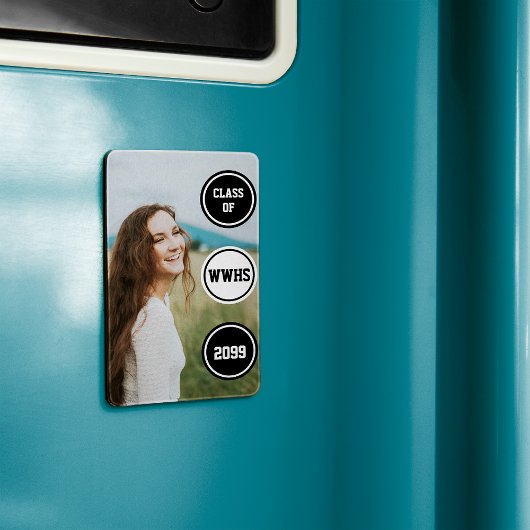 Ankündigung von Black Circles Foto Abschluss Magnet