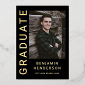 Ankündigung von Black Foto Boy Gold Foil Abschluss (Vorderseite)