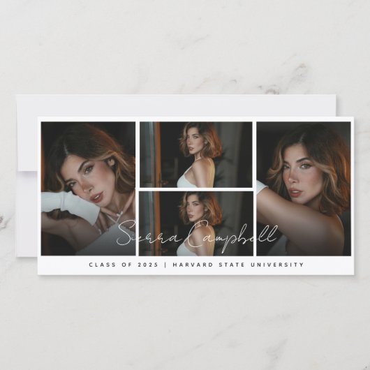 Ankündigung von Black Foto Collage Mini Abschluss (Vorderseite)