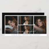 Ankündigung von Black Foto Collage Mini Abschluss (Vorne/Hinten)