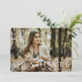 Ankündigung von Black Gold Floral Foto Abschluss (Stehend Vorderseite)