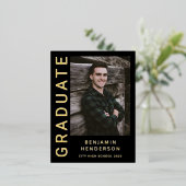 Ankündigung von Black Gold Foil Boy Abschluss (Stehend vorne)