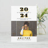 Ankündigung von Black + Gold Foto Abschluss (Stehend Vorderseite)