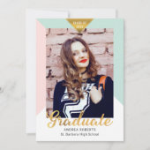 Ankündigung von Black Gold Geometric Foto Abschlus (Vorderseite)