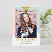 Ankündigung von Black Gold Geometric Foto Abschlus (Stehend Vorderseite)