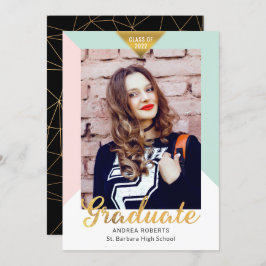 Ankündigung von Black Gold Geometric Foto Abschlus