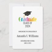 Ankündigung von Black Grad Cap Abschluss (Vorderseite)