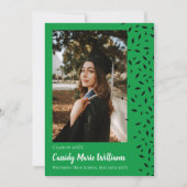 Ankündigung von Black Green Confetti Abschluss (Vorderseite)