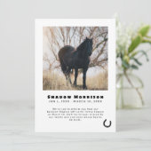 Ankündigung von Black Horseshoe Horse Loss Foto (Stehend Vorderseite)