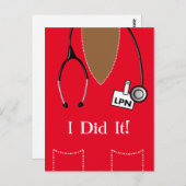 Ankündigung von Black LPN Nurse Abschluss Postkarte (Vorne/Hinten)