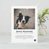 Ankündigung von Black Pawprint Pet Loss Foto (Stehend Vorderseite)