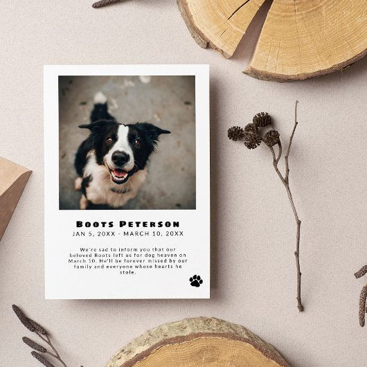 Ankündigung von Black Pawprint Pet Loss Foto