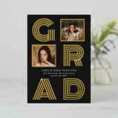 Ankündigung von Black Retro Foil Abschluss Foto (Stehend vorne)