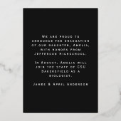 Ankündigung von Black Retro Foil Abschluss Foto (Rückseite)