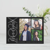 Ankündigung von Black & White Drei-Foto-Abschluss (Stehend Vorderseite)