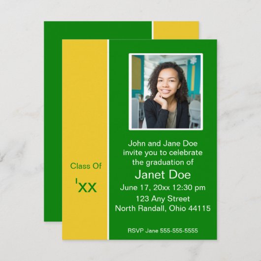 Ankündigung von Black & Yellow Abschluss Foto (Vorne/Hinten)