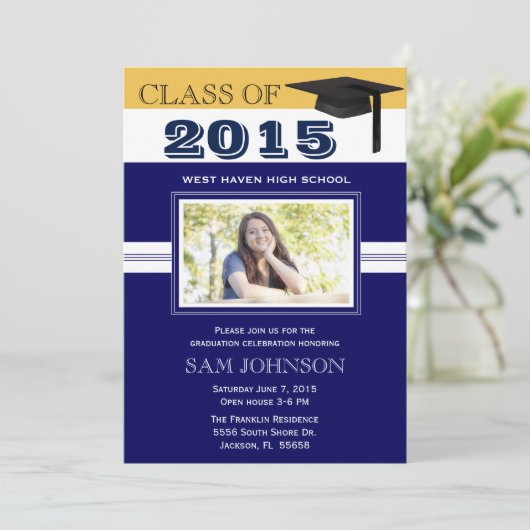 Ankündigung von Blue Abschluss (Stehend Vorderseite)