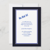 Ankündigung von Blue Abschluss Foto (Rückseite)