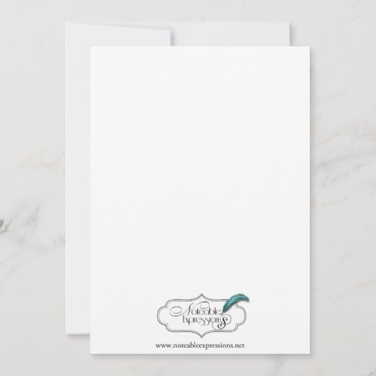 Ankündigung von Blue and Brown Monogram Boy Baby (Rückseite)