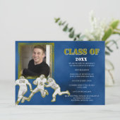 Ankündigung von Blue and Gold Football Abschluss (Stehend Vorderseite)