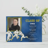 Ankündigung von Blue and Gold Football Abschluss (Stehend Vorderseite)