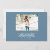 Ankündigung von Blue Christlich Abschluss Foto (Rückseite)