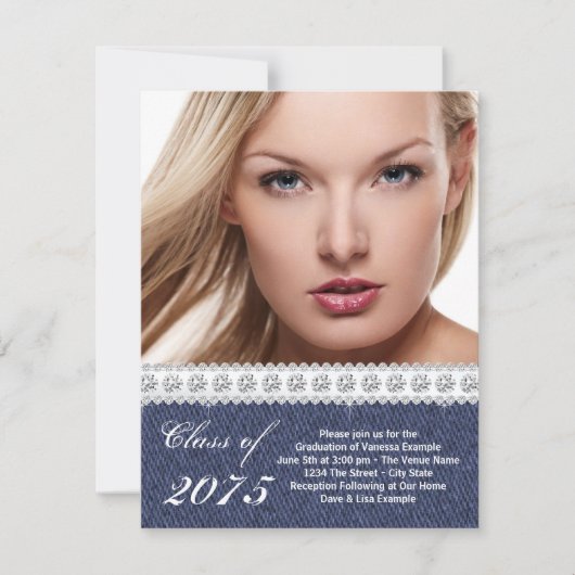 Ankündigung von Blue Denim und Diamond Abschluss (Vorderseite)