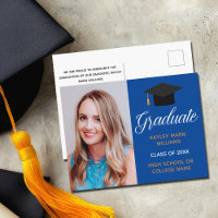 Ankündigung von Blue Gold Abschluss Foto Graduate