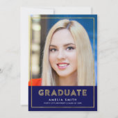 Ankündigung von Blue Gold Geometric Foto Abschluss (Vorderseite)