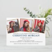 Ankündigung von Blue Gold Graduate Foto Abschluss (Stehend Vorderseite)