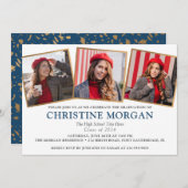 Ankündigung von Blue Gold Graduate Foto Abschluss (Vorne/Hinten)