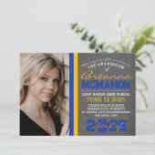 Ankündigung von Blue & Gold Paw Print Abschluss (Stehend Vorderseite)