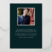 Ankündigung von Blue Graduate Foil Abschluss Foto (Rückseite)